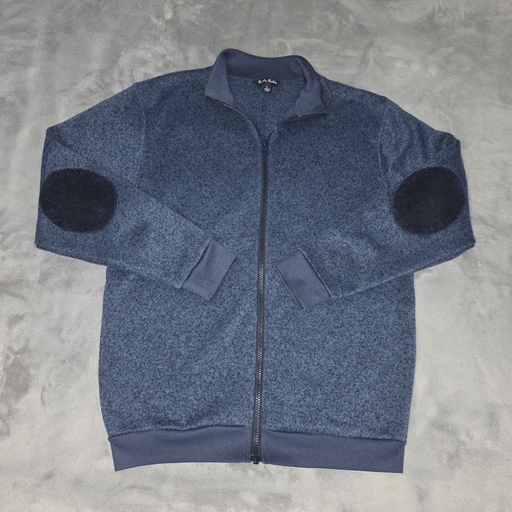 Brooks Brothers Navy Blue Full Zip Sweater Jacket  Mens Size Large